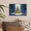 Kerstlicht - Woud - Hert - Donker canvas 2cm klein -sfeer1