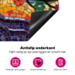 Levensboom - Mozaïek - Bloemen - Kleurrijk - Vrolijk Inductie beschermer vinyl 3mm klein -wsfeer4_website