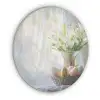 Vaas - Eieren - Bloemen Akoestische PET Vilt - Rond klein -3d
