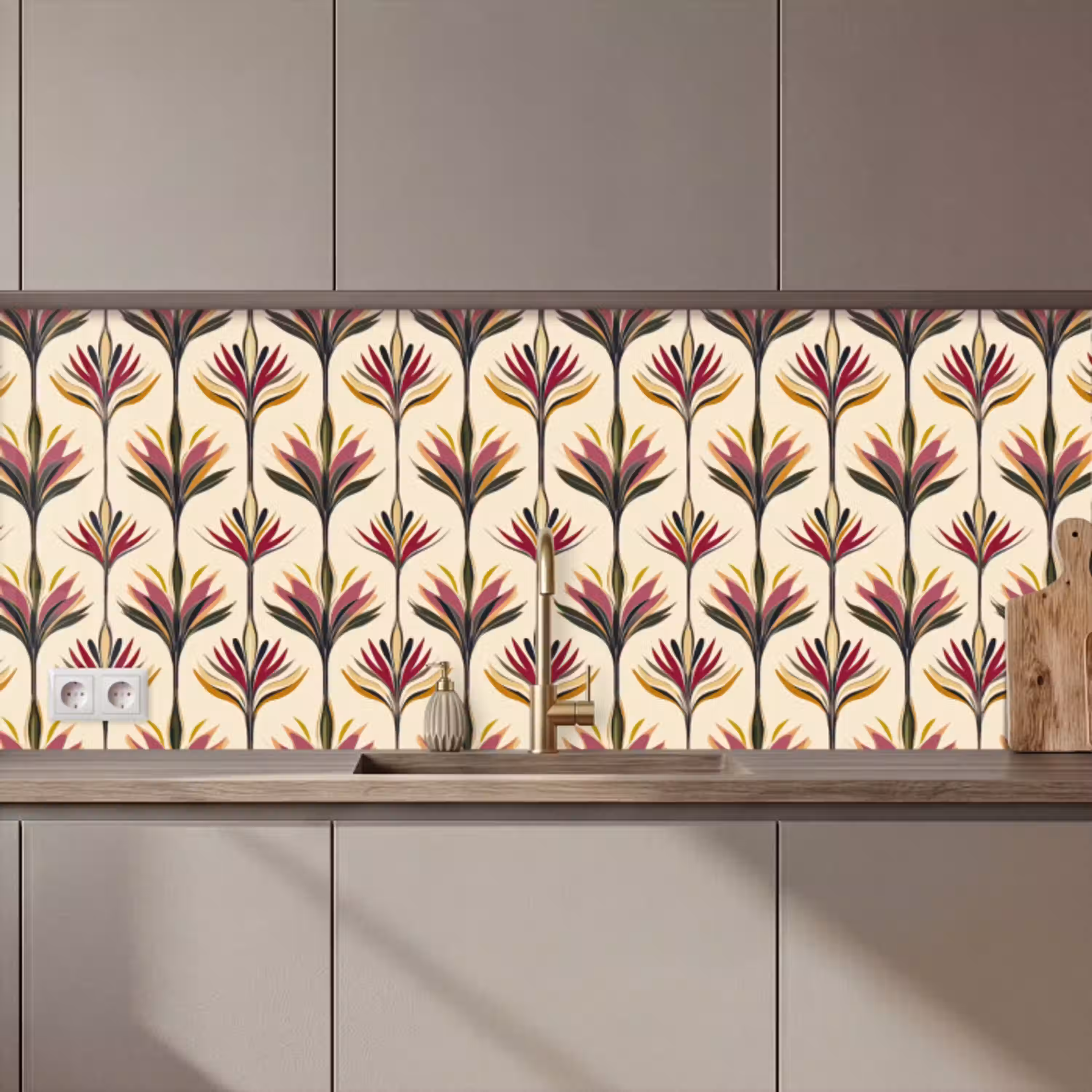 Waaier - Motief - Kleurrijk keuken achterwand 2 middel 871 zz_3dshopping