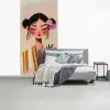 Vrouw - Bloemen - Pastel fotobehang vinyl groot -slaapkamer