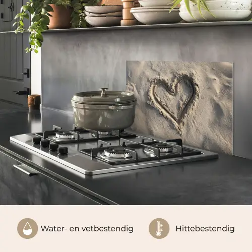 Hartvorm - Getekend - Beige - Zand keuken achterwand spatscherm klein -usp_NL