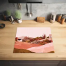 Heuvellandschap - Grafisch - Terracotta Inductie beschermer vinyl 3mm middel -sfeer5