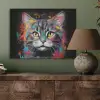 Kat - Graffiti - Dieren - Kleuren - Grijs PET vilt klein -sfeer2
