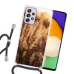Rietpluimen - Gras - Zonsondergang - Goud - Serene Hoesje Samsung Galaxy A52 5G met koord klein -sfeer1