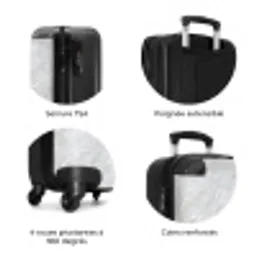 Oppervlakte - Textuur - Grijs NBS - Handbagage koffer - Volwassenen Unisex middel zzzzzzzbolletjes_FR