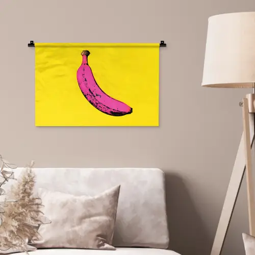 Banaan - Grafisch - Geel Wandkleed katoen klein -sfeer4