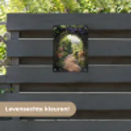 Doorkijk - Landschap - Bloemen - Tuinboog - Natuur tuinposter los doek klein -sfeer3