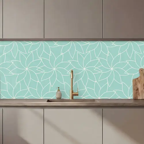 Blauw - Mandala - Design keuken achterwand 2 middel 871 zz_3dshopping