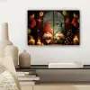 Gnooms - Kerst - Raam - Kleurrijk canvas 2cm klein -sfeer6