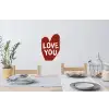 Loveyou - Hart - Rood Muursticker klein -eettafel