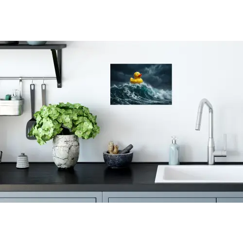 Storm - Badeend - Golven Muursticker klein -keuken