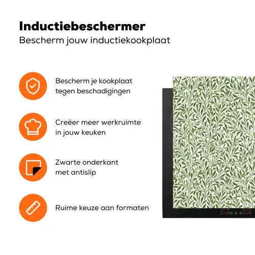 Botanisch - Takken - Groen Inductie beschermer vinyl 3mm klein 276 -zzzzzzz-td-ups