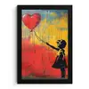 Banksy - Kunst - Graffiti - Meisje - Street art fotolijst zwart zonder passe partout klein -3d