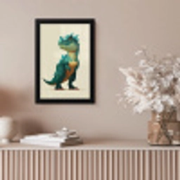 Stekels - Dino - Blauw - Gespierd fotolijst zwart zonder passe partout klein -sfeer5