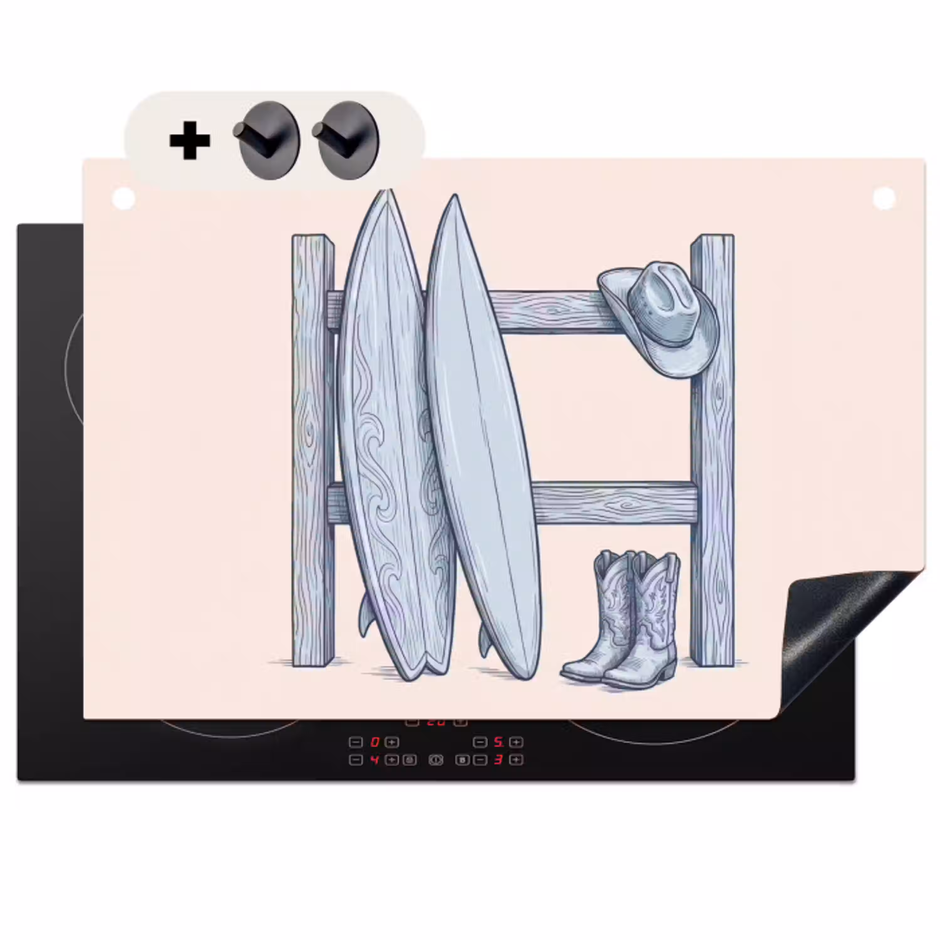 Recreatie - Kleding - Avontuur - Illustratie - Zomer Inductie beschemer met haakjes klein -3d