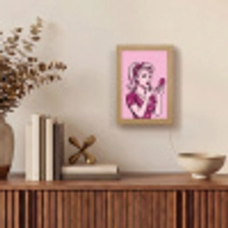 Vintage - Vrouw - Roze Light Box met kabel (Tafellamp) klein -sfeer2