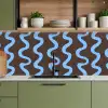 Kronkelende lijnen - Blauw - Bruin - Minimalistisch keuken achterwand 2 middel 871 -sfeer3