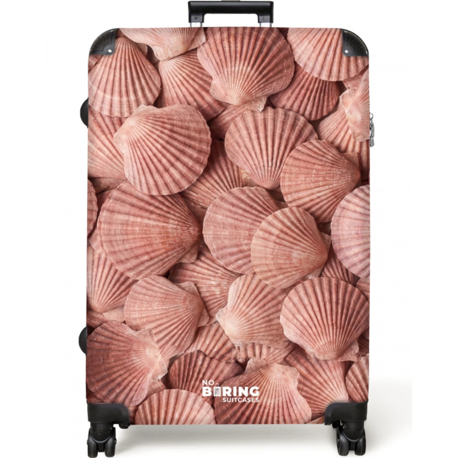 Schelpen - Patroon - Roze NBS - Large koffer - Volwassenen Unisex groot -zzzzzzzzkaufland2