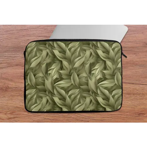 Bladeren - Modern - Groen laptophoes neopreen klein 279 -tafel