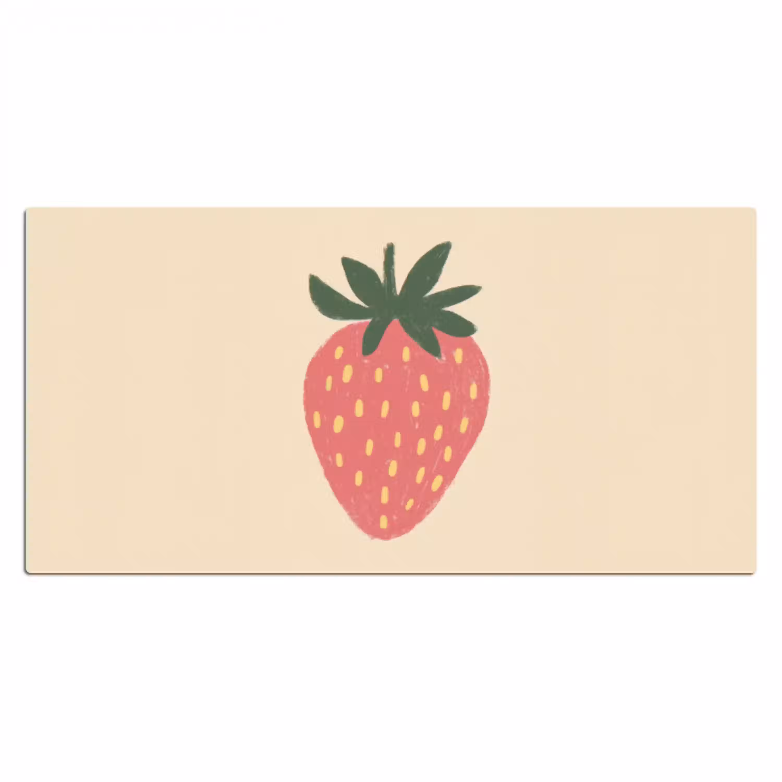 Aardbei - Minimalistisch - Rood - Fruit Muismat XXL klein -3d_leeg