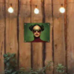 Vrouw - Groen - Bril - Aesthetic - Modern tuinposter los doek klein -sfeer1
