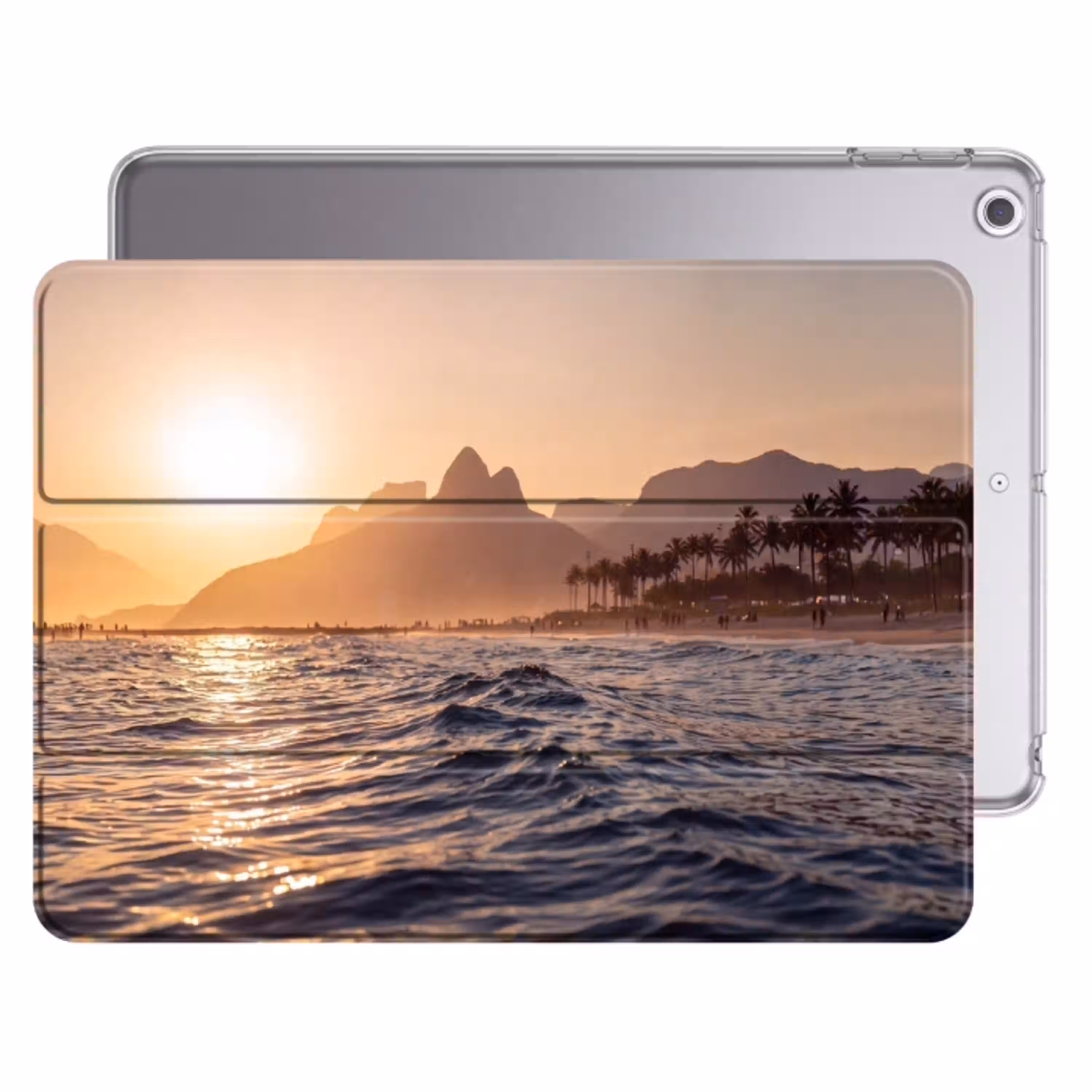 Zee - Golven - Zonsondergang - Kust - Goud Apple iPad 2017 middel -threedimensional_3d_global