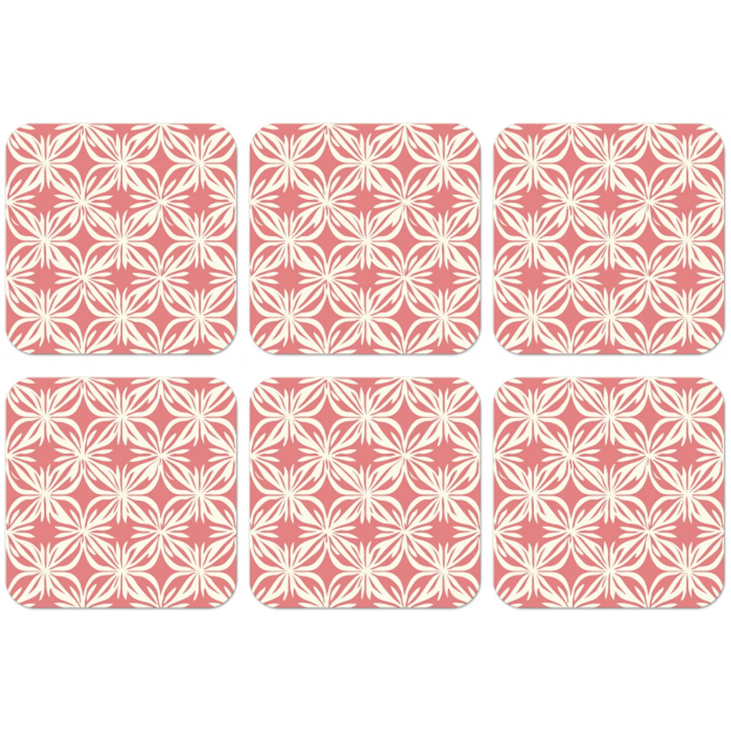 Roze - Bloemenmotief - Wit - Modern onderzetter kurk middel 366 -zkaufland3dotto