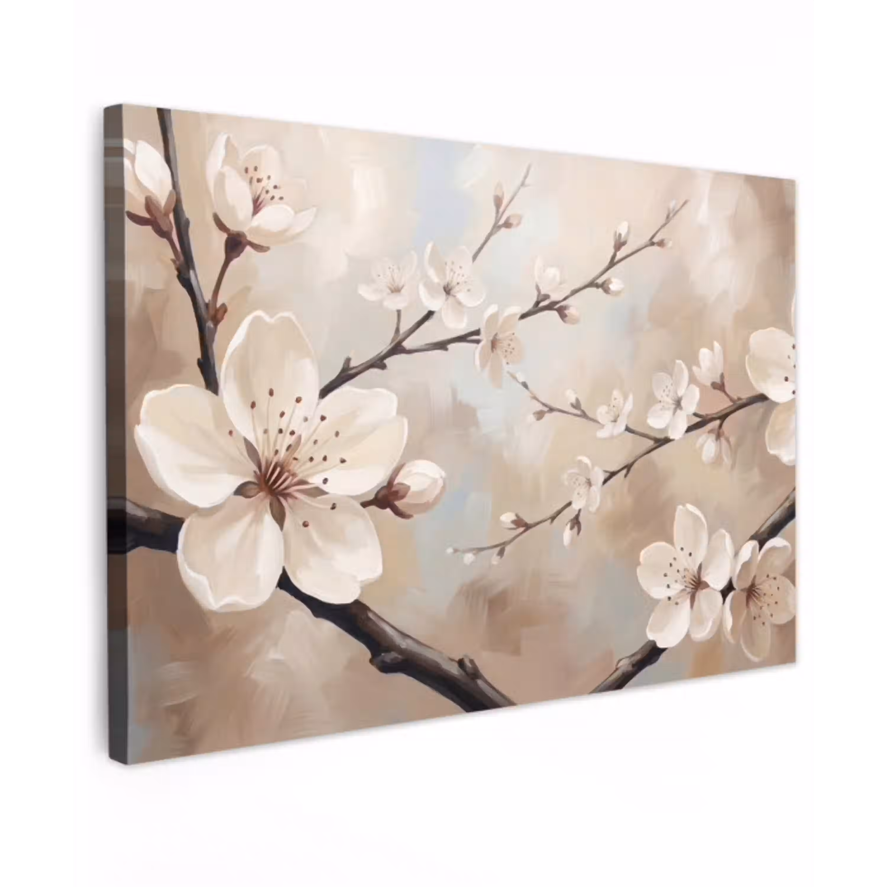 Bloesem - Takken - Schilderij - Beige - Serene canvas 2cm klein -z3d