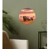 Groep olifanten - Open vlakte - Zon Wandcirkel behangsticker klein -sfeer2