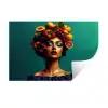 Vrouw - Hoodtooi - Tropisch - Fruit - Druiven Muursticker klein -3d