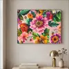 Bloemen - Kleurrijk - Roze Textielframe zwart klein -sfeer2