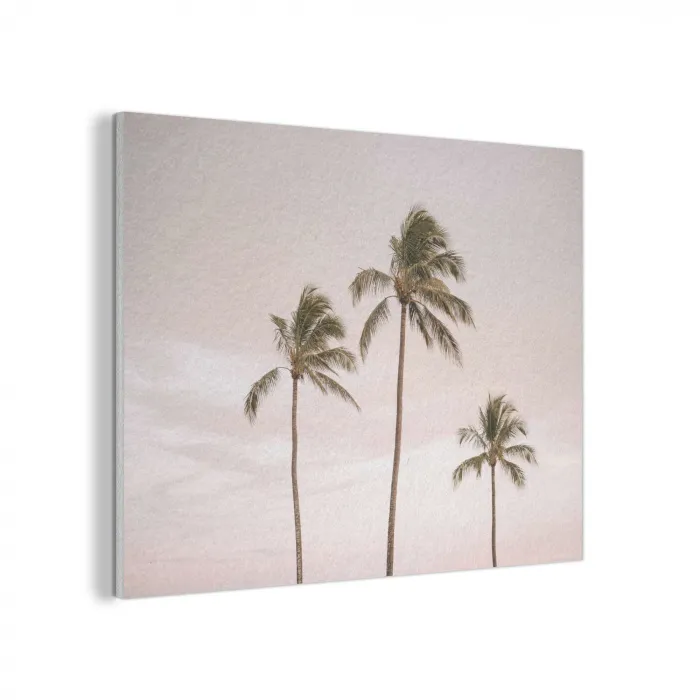 Palmbomen - Zonsondergang - Roze PET vilt klein -3d
