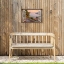 Doorkijk - Uitzicht - Meer - Landschap Tuinposter op houten frame 2 cm dik klein -sfeer4
