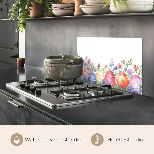 Bloementuin - Kleurrijk - Eieren keuken achterwand spatscherm klein -usp_NL