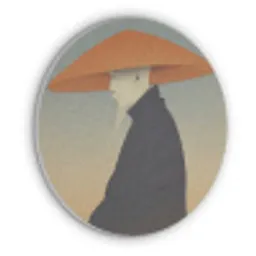 Minimalistisch - Silhouet - Oranje Akoestische PET Vilt - Rond klein -3d