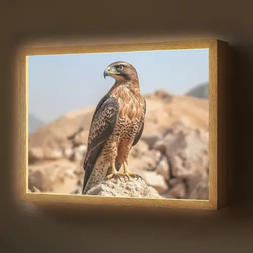 Valk - Vogel - Rots - Macht Light Box met batterij (Wandlamp) middel -z3d_website