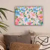 Blauw - Roze - Bloemen canvas 2cm klein -sfeer1