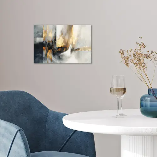 Kunst - Goud - Zilver - Abstract poster papier klein -sfeer3