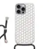 Grafisch - Patroon - Modern - Hexagon Hoesje iPhone 16 Pro Max met koord klein 804 -3d