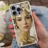 Gezicht - Vrouw - Bladeren - Goud Hoesje iPhone 16 Pro Max met koord klein -sfeer3