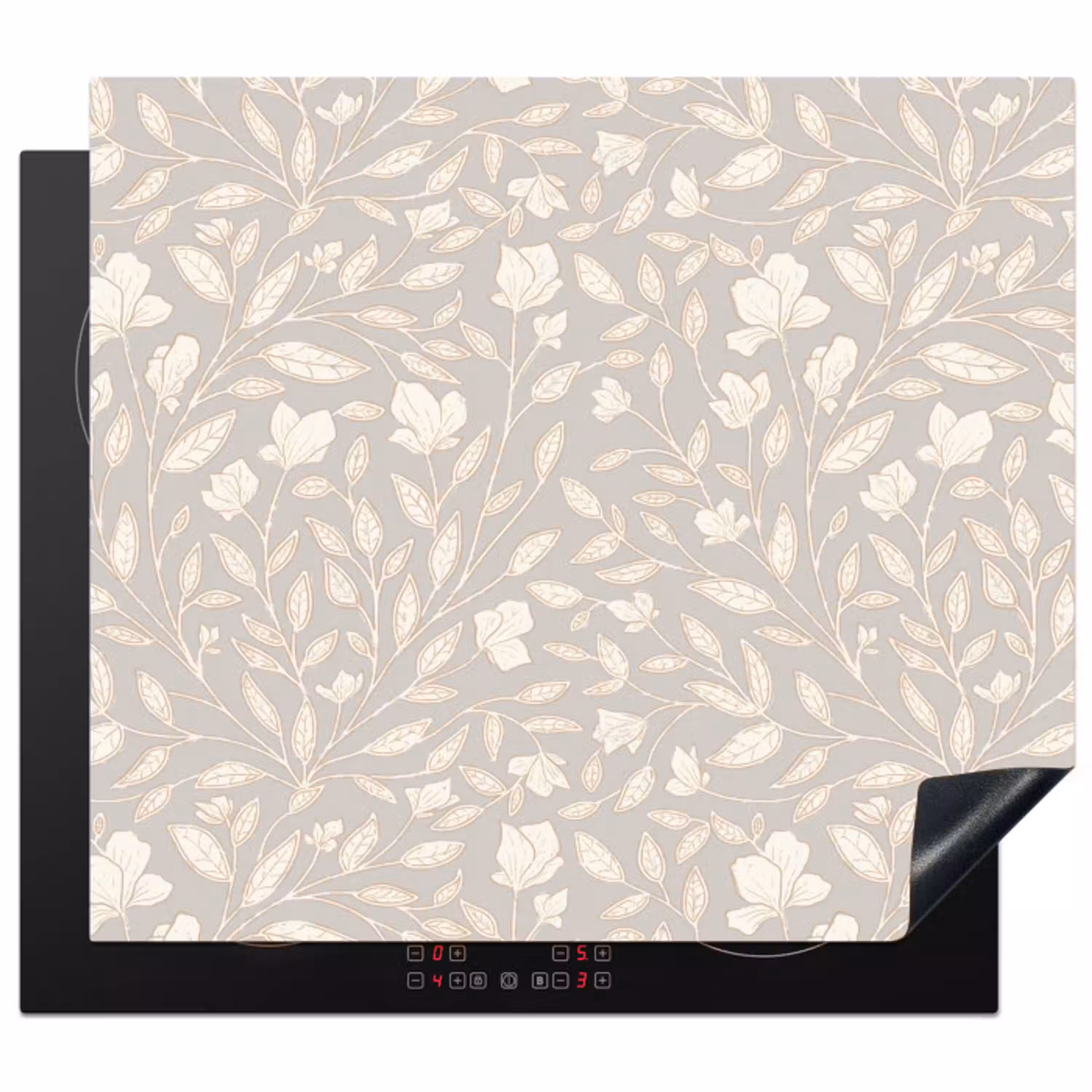 Bloemen - Steel - Blaadjes Inductie beschermer vinyl 3mm middel 274 -3d