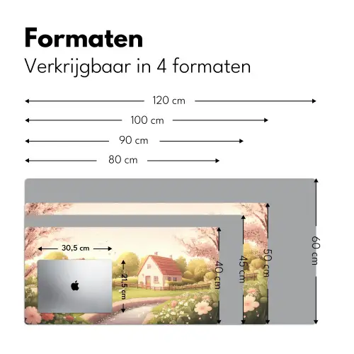 Schapen - Huisje - Platteland Muismat XXL klein -sfeer5