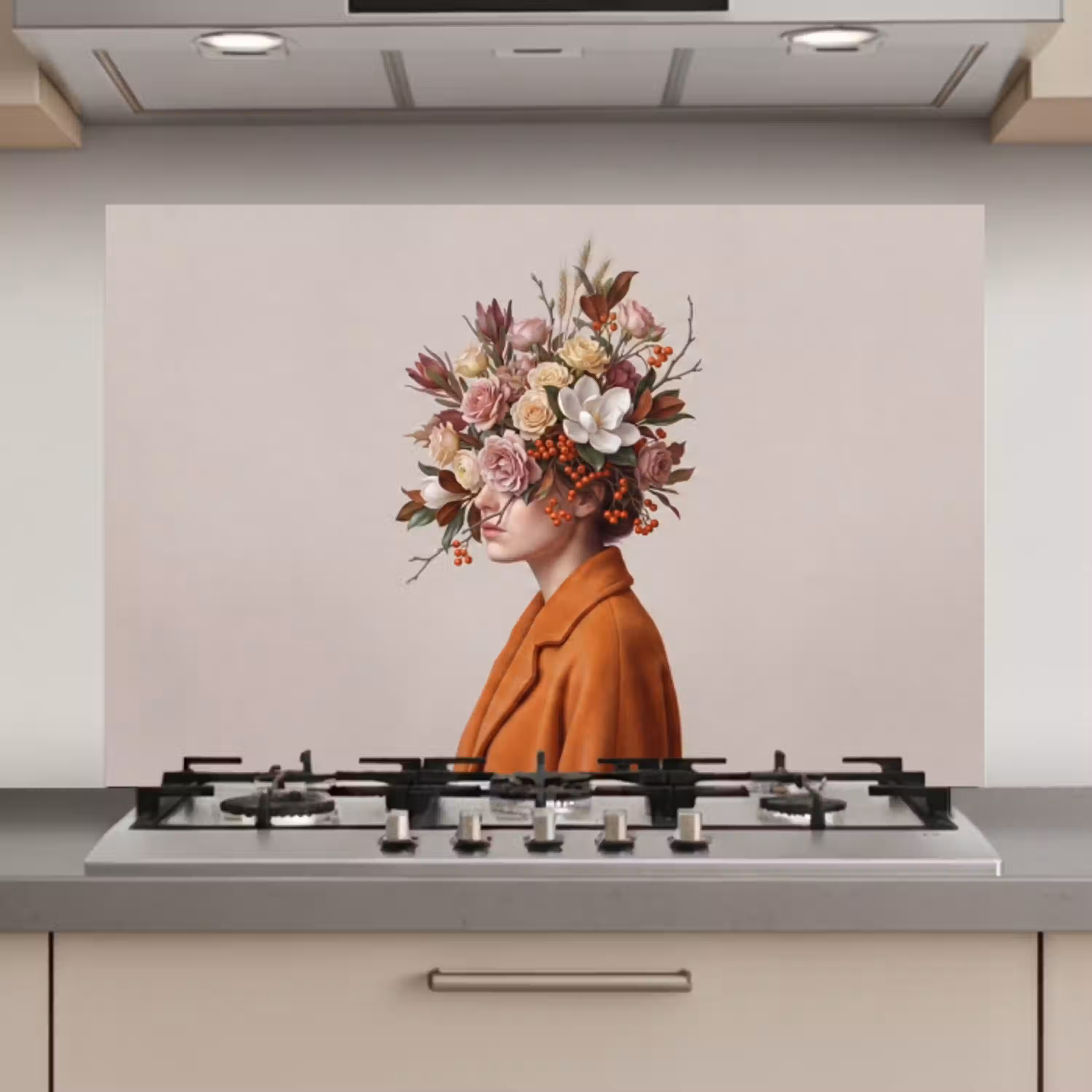 Gezicht - Boeket - Kleurrijk keuken achterwand spatscherm klein -3d_website