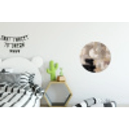 Abstract - Cirkel - Modern - Beige - Zwart - Minimalistisch Wandcirkel aluminium klein -kinderkamer