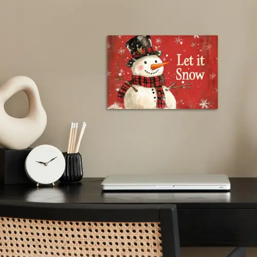 Sneeuwpret - Winter - Sneeuwpop poster papier klein -sfeer1
