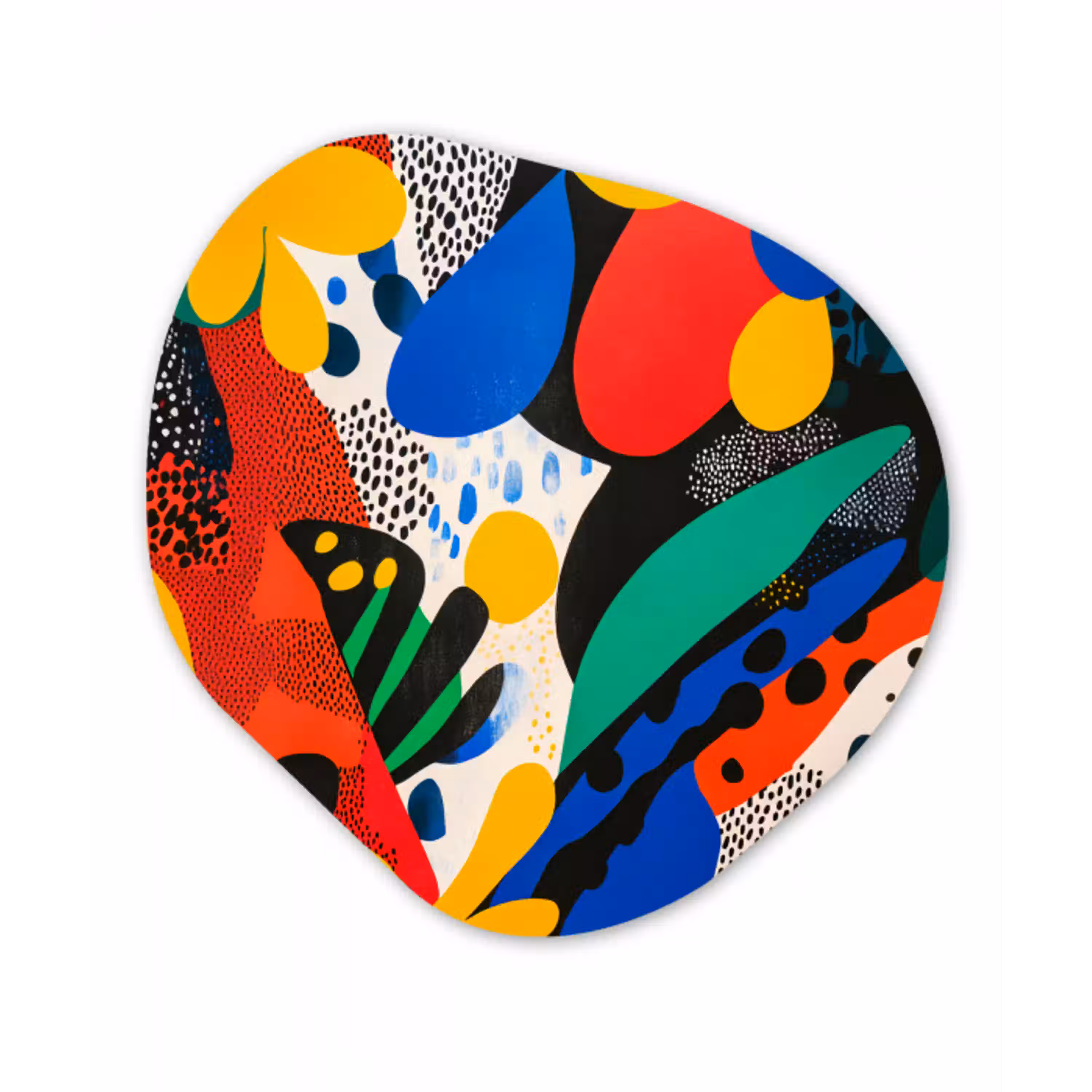 Abstract - Planten - Vormen - Kleurrijk Wandcirkel Organisch Forex 3mm klein -3d