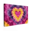 Tie dye - Hartvorm - Vlammen - Oranje canvas 2cm klein -z3d