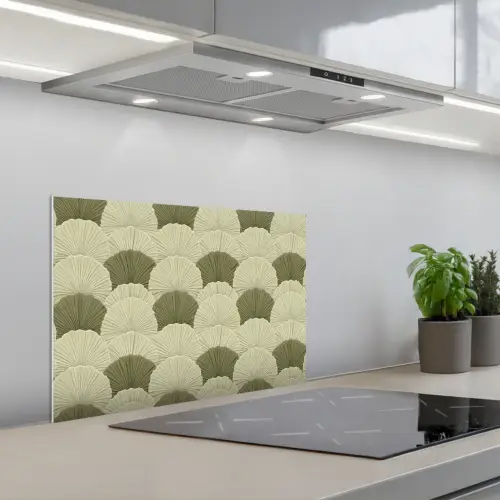Bladeren - Structuur - Groen keuken achterwand spatscherm klein 900 -3d_schuin