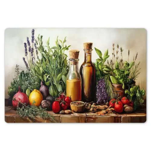 Stilleven - Kruiden - Specerijen - Fruit - Kleurrijk Placemat vinyl groot -zzsfeer1_Kitchenyeah-website